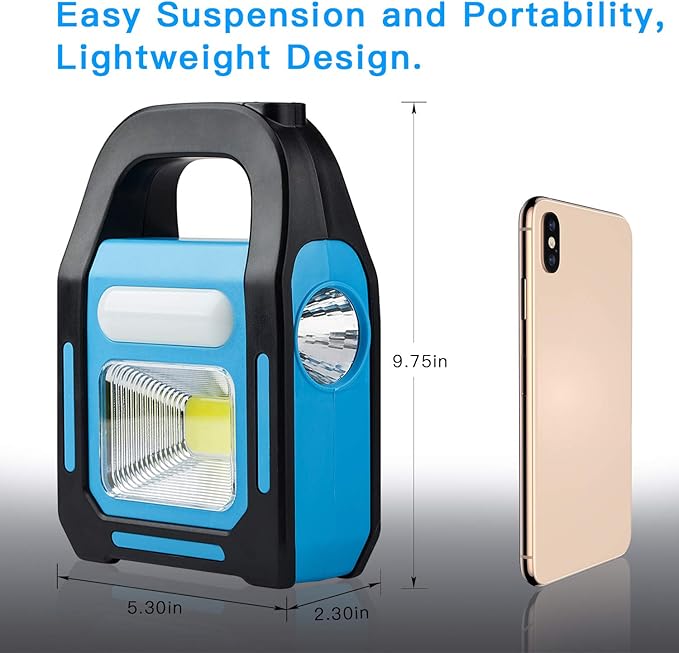 2 Pack Solar Lantern Camping Essentials Accessories Lights, LED Lantern Flashlight for Power Outages, Rechargeable Tent Lights for Emergency, Hurricane, Survival Kits, Operated Lamp