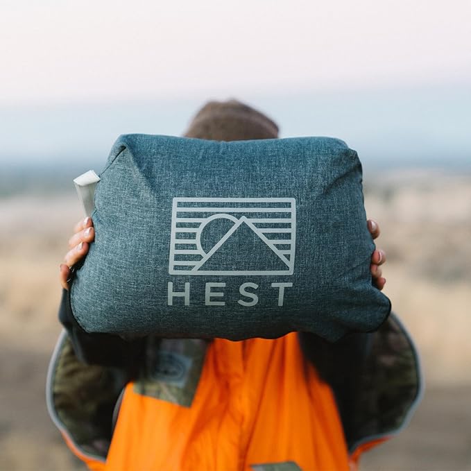 HEST Camping Pillow - Temperature Resilient, Memory Foam, Packable Travel Pillow