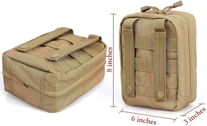 EMT Pouch MOLLE Ifak Pouch Tactical MOLLE Medical First Aid Kit Utility Pouch Carlebben (with Medical Supplies Tan)