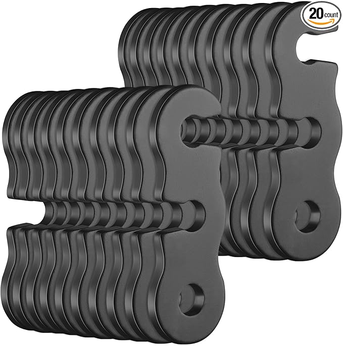 SATINIOR Guyline Tensioner Aluminum Alloy Tent Cord Paracord Tensioner Guy Line Rope Adjusters Cam Jam Cord Tighteners for Outdoor Tent Camping Hiking Accessories