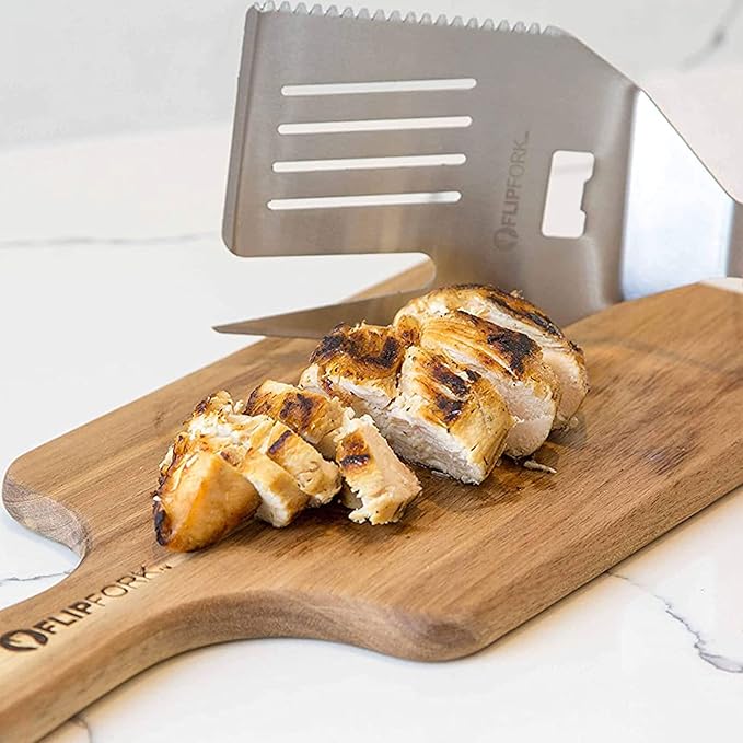 Boss 5 in 1 Grill Spatula with Knife, Fork, Bottle Opener and Turner BBQ Tools. All in One Grill Accessories Set for Outdoor Grills. 18 inch Grilling Accessories BBQ Set (Black)