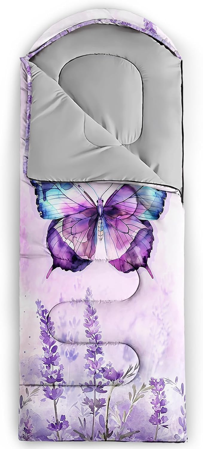 HOSIMA Dear Hunting Pattern Cold Weather Sleeping Bags for Adults,Black Light Weight Sleeping Bags for Kids Adults,WaterProof Sleeping Bags for Outdoors Hiking.