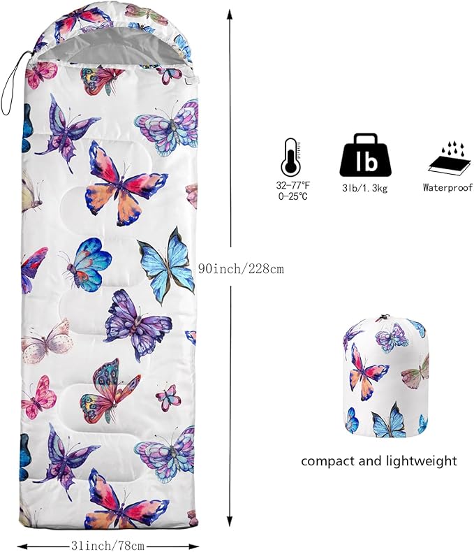 CVHOUSE Camping Sleeping Bags,3 Season Warm & Cool Weather,Lightweight,Waterproof Sleeping Bags for Adults & Kids,Traveling,and Outdoors,Camping Gear Equipment