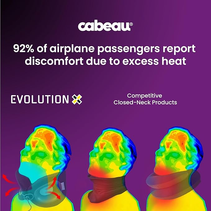 Cabeau Travel Pillow for Long Flights – Evolution X - Memory Foam Neck Support - Comfort On-The-Go for Airplane, Train, and Car (Amethyst)