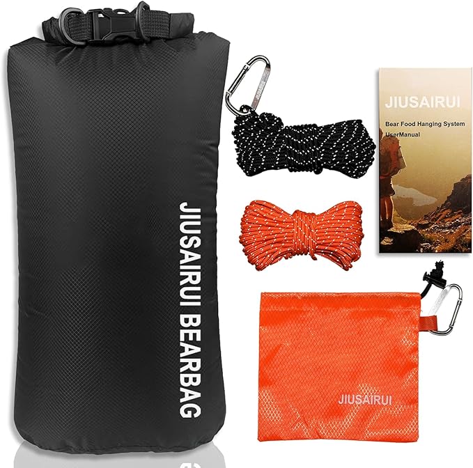 7.8Oz Ultralight Bear Bag Hanging Kit: 30D Waterproof Bear Proof Food Storage for Backpacking and Camping Alternative to Bear Canister (10L)
