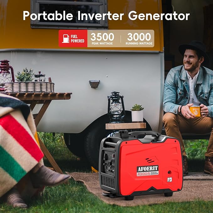 3500 Watt Inverter Generator Portable, Quiet and Lightweight Gas Generaror for Camping, Power Equipment Fuel RV Ready