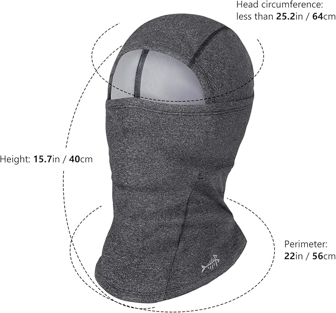BASSDASH Winter Balaclava Fleece Ski Mask Ninja Hood Neck Warmer Fishing Hunting