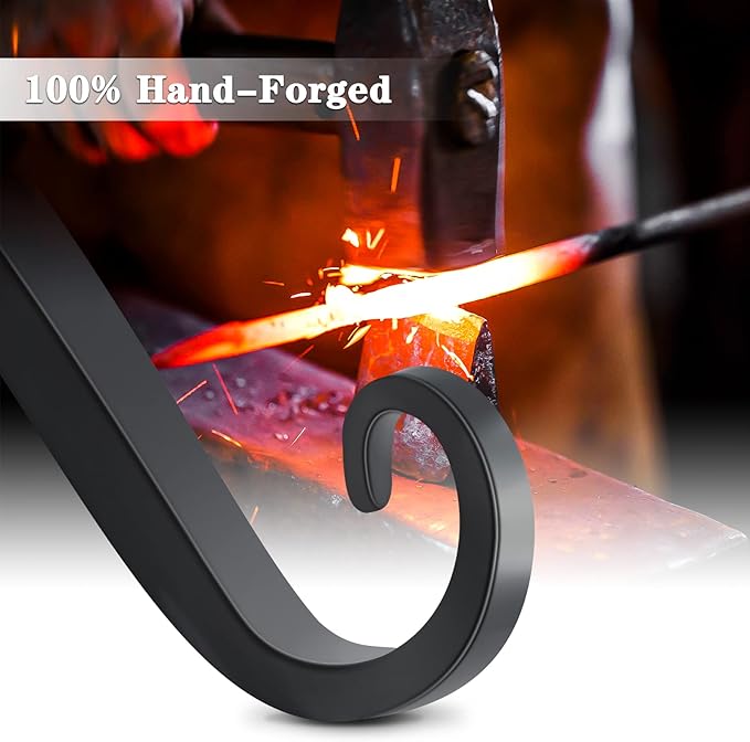 Gtongoko 2 Pack 8 Inch Plant Hangers Outdoor Metal, Plant Hooks for Wall Indoor, Outdoor Hooks for Hanging Bird Feeders, Plant Bracket, Lanterns, Wind Chinme, Black