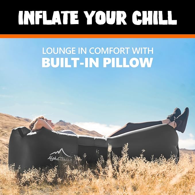 AlphaBeing Inflatable Lounger Beach Chair Accessories, Air Sofa Hammock Inflatable Couch for Camping Backyard Lakeside with Compression Sacks, Ideal Outdoor Gifts for Adults