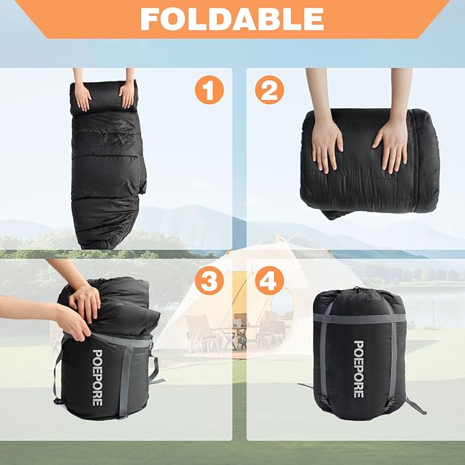 0 Degree Sleeping Bag 100% Cotton Flannel XXL Cold Weather Winter Oversized Sleeping Bag for Adults Camping Zero Degree Big and Tall with Compression Sack