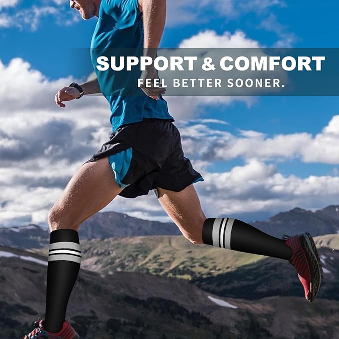 6 Pack Copper Compression Socks for Women and Men Circulation-Best Support for Medical, Running,Nursing,Athletic