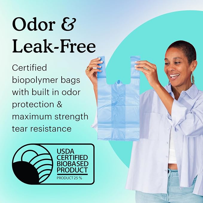 Because Incontinence Disposal Bags, Tear Resistant Disposal Bags for Men & Women, Extra-Large, Leak Protection, Odor Blocking, 50 Count