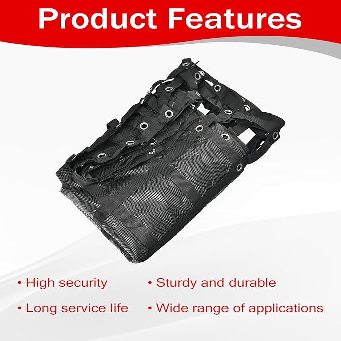 Heavy Duty 81" x 96" Truck Bed Cargo Net with Adjustable Cam Buckles & S-Hooks & Cross Strap,6.75' x 8' Cargo Net with 1500LBS Capacity for Pickup Truck Bed Trailer SUV Jeeps