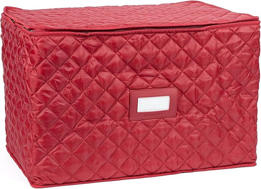 Covermates Keepsakes - Serveware Storage - Padded Protection - ID Window - Stain Resistant - Machine Washable - China Storage, Red
