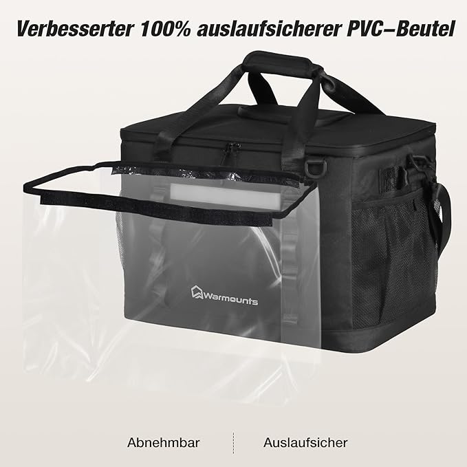 Insulated Cooler Bag 48/75 Cans, Soft Sided Portable Lunch Bag Coolers w/Zippered Top, Leak Proof PVC Interlayer, 5-Layer Insulation Large Ice Chest Bag for Travel, Camping, Beach, Picnic