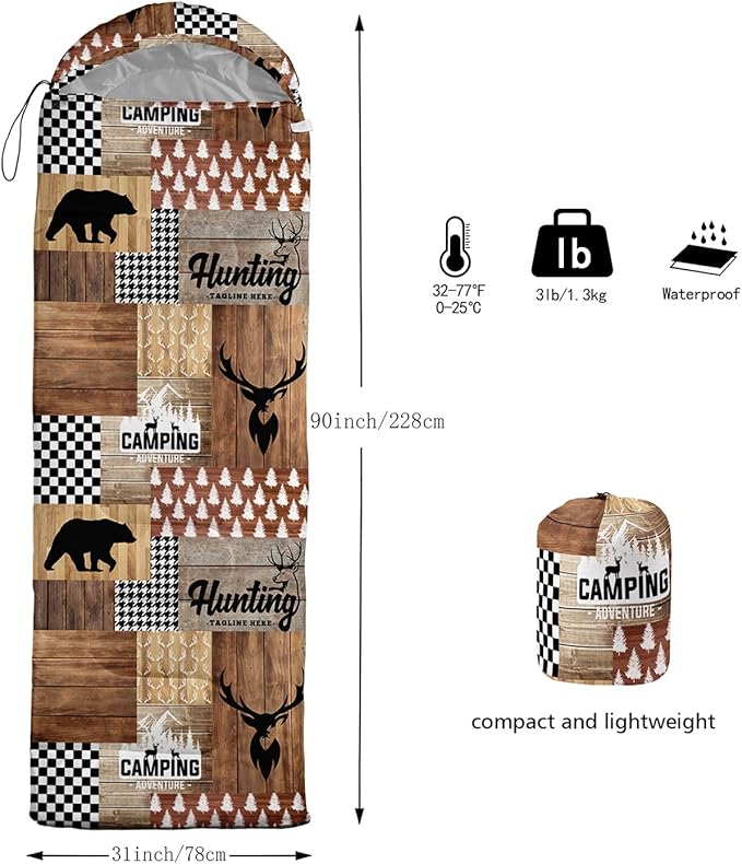 CVHOUSE Camping Sleeping Bags,3 Season Warm & Cool Weather,Lightweight,Waterproof Sleeping Bags for Adults & Kids,Traveling,and Outdoors,Camping Gear Equipment