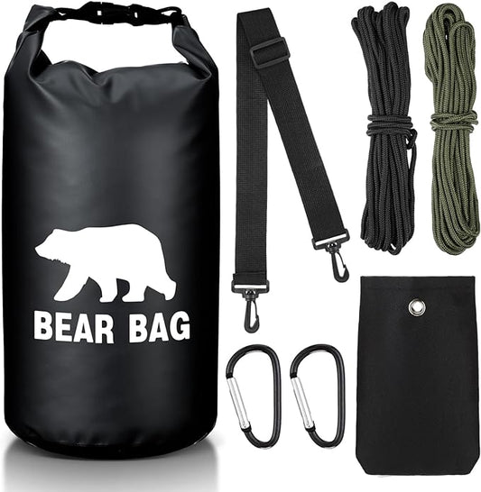 1 Set Bear Food Bag for Camping Ultralight Food Hanging System Includes Waterproof Bear Bag, Nylon Ropes, Hooks for Camping Backpacking