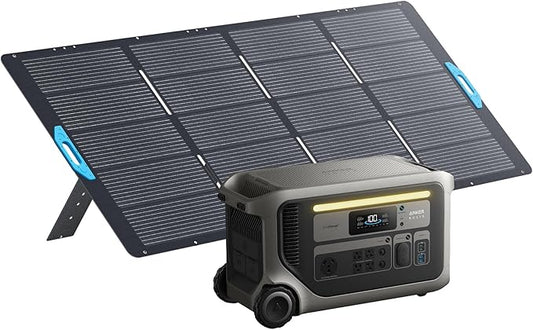 Anker SOLIX F3000 Portable Power Station and 400W Solar Panel, 3,072Wh, 6,000W Recharging, Solar Generator for Home Use, Expandable to 24kWh, For Outages, Camping, RVs, and Emergencies