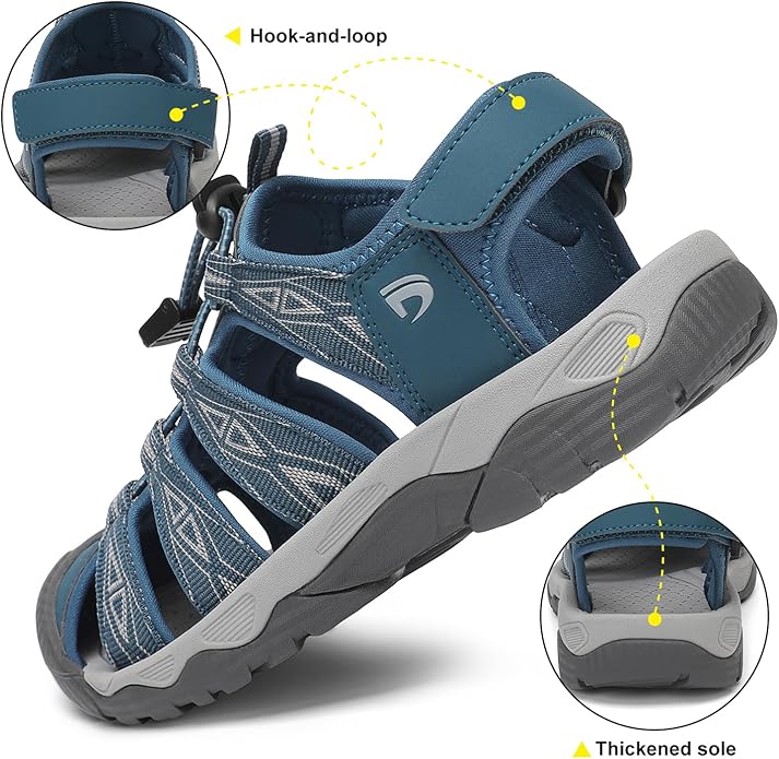 Dannto Women's Sport Hiking Sandals Closed Toe Outdoor Athletic Walking Sandal Lightweight Summer Water Shoes