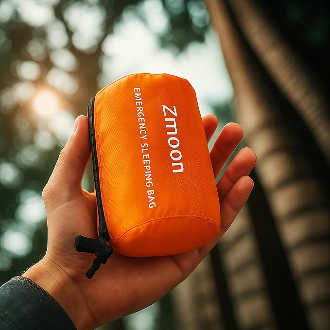 Zmoon Emergency Sleeping Bag Survival Bag, Portable Waterproof Thermal Bivy Sacks,Bivvy Bags,Camping Mylar Sleeping Bag Survival Gear Emergency Blankets Survival Shelter