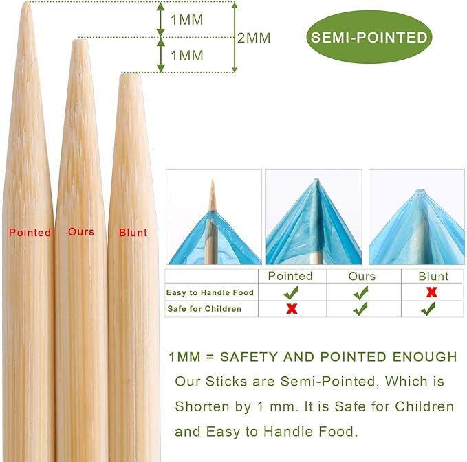 200 PCS Bamboo Marshmallow Roasting Sticks, SMores Skewers for Fire Pit, Proper Long 16 Inch Heavy Duty 4mm Thick Wooden Smores Sticks for Open Fire Pits Roaster Barbecue Hot Dog Camping Kebab Sausage