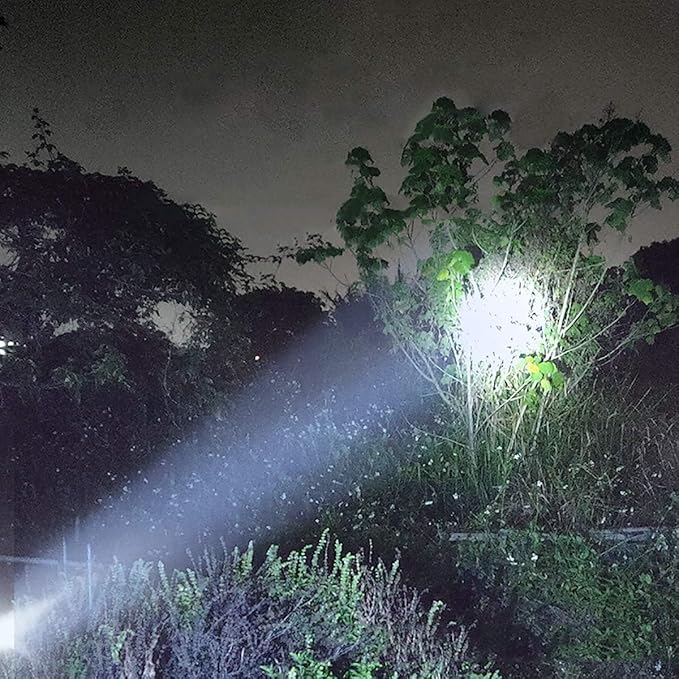 6PCS Solar/Rechargeable Multi Function 1000 Lumens LED Flashlight, with Emergency Strobe Light and 1200 Mah Battery, Emergency Power Supply and USB Charging Cable, Fast Charging