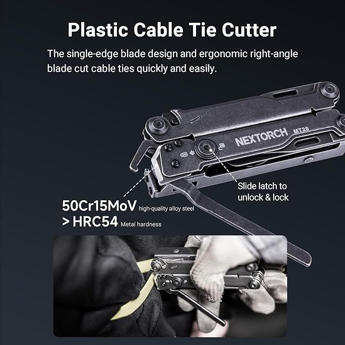 NEXTORCH PIONEER 14-IN-1 Multi-tools Full-Size,Versatile Multi-tool Set with Scissors Needle Nose Pliers Pocket Clip Multi-tool (STONE WASHED FINISH)