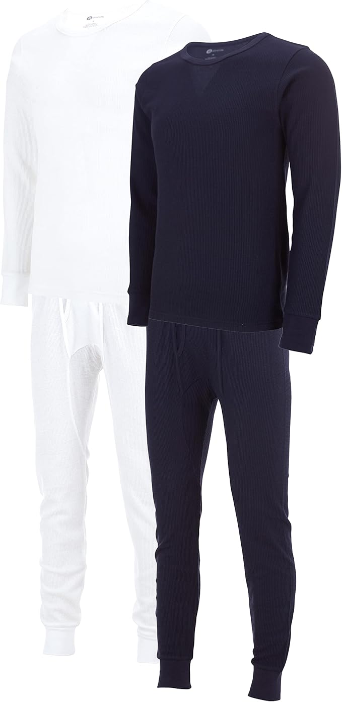 DARESAY Mens Thermal Long Sleeve Shirt & Pant - Base Layer for Tshirts & Jackets - Long Johns For Men Base Layer Set (2-Sets)