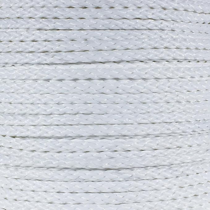 Hollow Braid Polypropylene Rope (1/2 Inch, 50 Feet, White) - Barrier Rope - Trail Marking, Crowd Control, Golf Courses