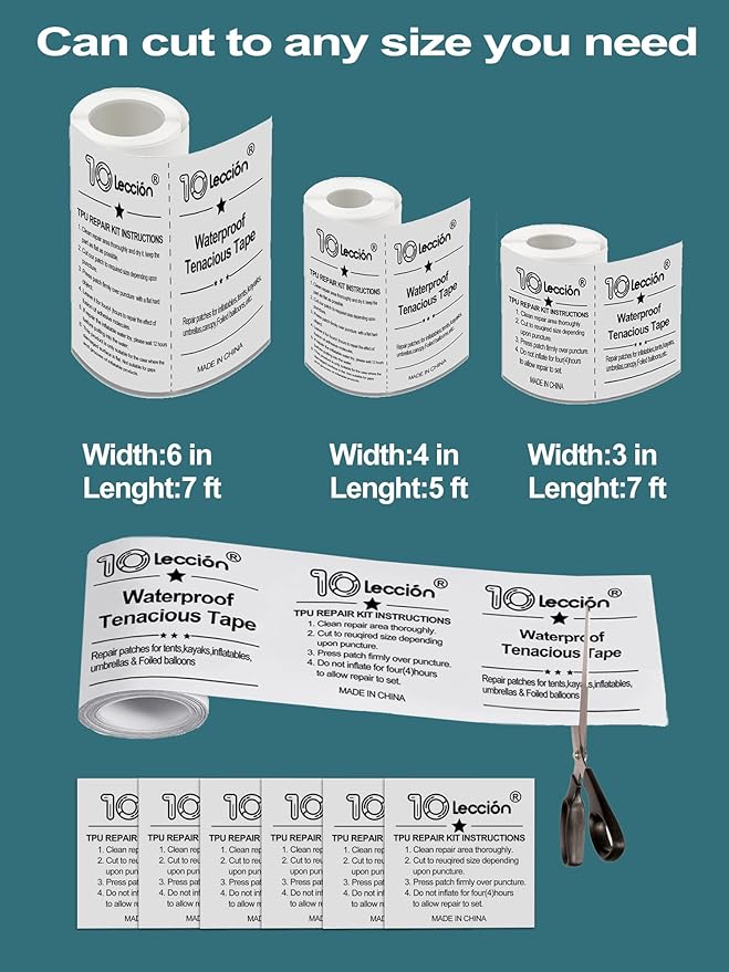 6in*7ft Inflatables Bounce House Repair Kit, Air Mattress Patch Kit, Vinyl Pool Patch Repair Kit, TPU Patch for Above Ground Pools, Tent, Canvas, Floats, Snow Tubes, Air Bed and Inflatable Decorations