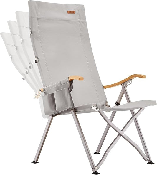 ICECO Adjustable Camping Chairs for Adults, Foldable High Back Camping Chair, Portable Folding Chairs for Outside, Reclining Outdoor Chair with Storage Bag, 400LBS, 10 Years Warranty
