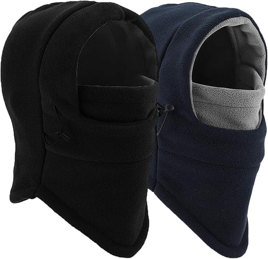 Balaclava Ski Mask 2 Pcs - Windproof Warmer Fleece Adjustable Winter Mask for Men Women