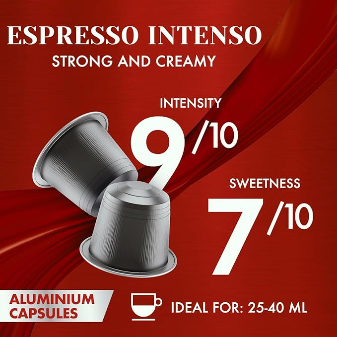 Caffe Borbone Aluminum Coffee Pods Compatible with Nespresso Original Machines, Espresso Intenso, Medium Roast, Strong and Creamy, Genuine Italian Coffee - 50 Count