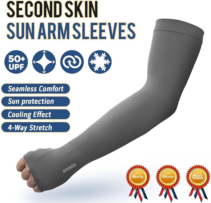 GOUNOD Gardening Sleeves to Cover Arms for Women with Thumb Holes-Sun Protection SPF Cooling Driving UV Blocking