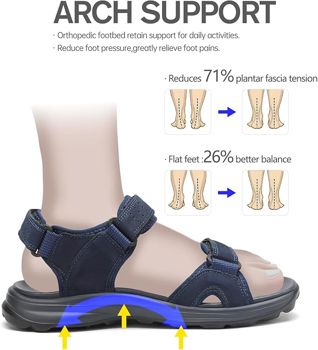 FLARUT Men's Sport Sandals Outdoor Hiking Sandal Open Toe Walking Sandals for Summer Beach Water Shoes