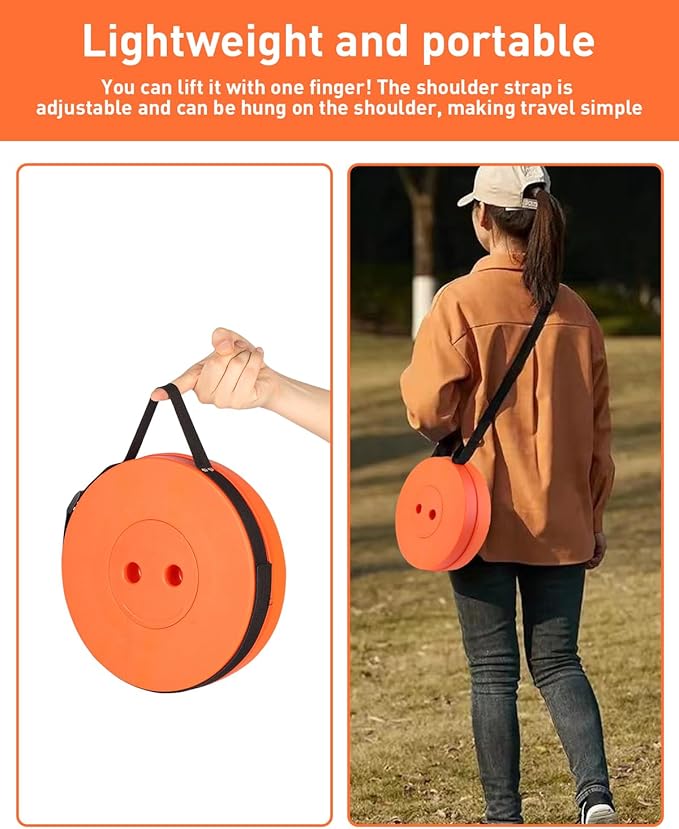 Collapsible Stool with Large Load Capacity,Portable Lightweight Folding Stool for Adults,Collapsible Chair Telescoping Design for Outdoor Fishing,Hiking,Travel,BBQ(Orange-Rainbow)