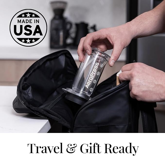 AeroPress Clear Coffee Press – 3 In 1 Brew Method Combines French Press, Pourover, Espresso, Full Bodied Coffee Without Grit or Bitterness, Small Portable Coffee Maker for Camping & Travel, Clear