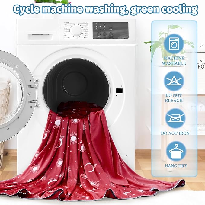 inhand Cooling Blanket Twin Size (60"x80") - Cooled Blankets for Hot Sleepers - Q-Max >0.45 Lightweight Breathable Summer Blanket for Sleeping Night Sweats to Keep Cool in The Heat -Light Red