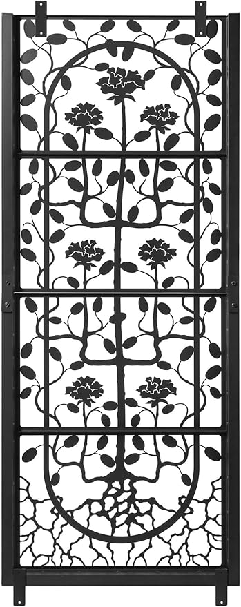 H Potter Trellis Privacy Screen (Wall Trellis Black w Mounting Brackets)