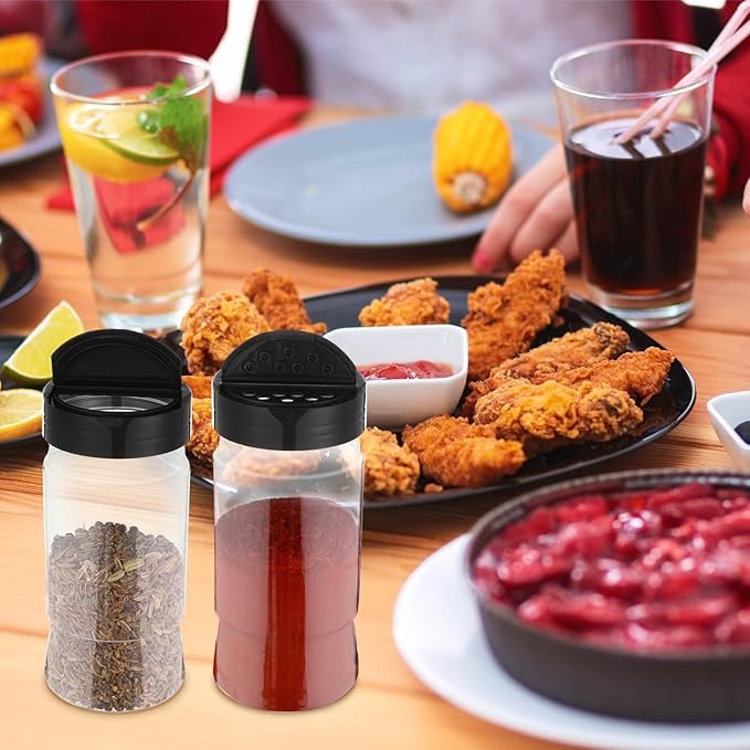 30 Pack 10.1 oz Plastic Spice Jars with Shaker Lids Clear Seasoning Containers Bottles for Kitchen Storing Spice Herbs Seasoning Powders
