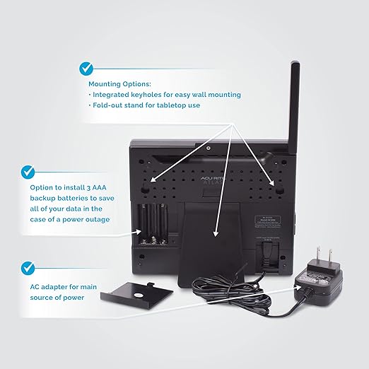 AcuRite Atlas Weather Station with Gray High-Definition Display for Temperature, Humidity, Wind Speed, and Wind Direction with Hyperlocal Forecast, Programmable Alerts, and Built-In Barometer (01125M)