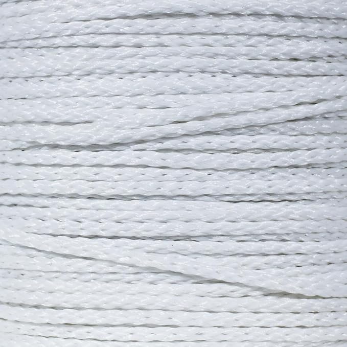 Hollow Braid Polypropylene Rope (1/4 Inch, 100 Feet, White) - Barrier Rope - Trail Marking, Crowd Control, Golf Courses