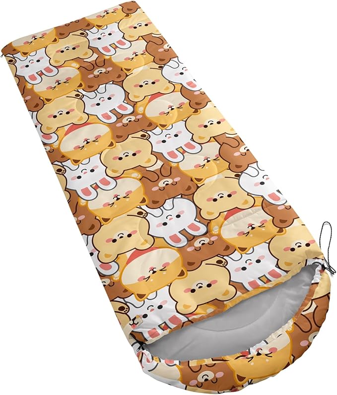 Galaxy Wolf Camping Sleeping Bags Warm & Cool Weather Waterproof Backpacking Blue Purple Starry Sky Sleeping Bag All Seasons Camping, for Adult Kids Boy Girls Camping Gear Equipment, Traveling