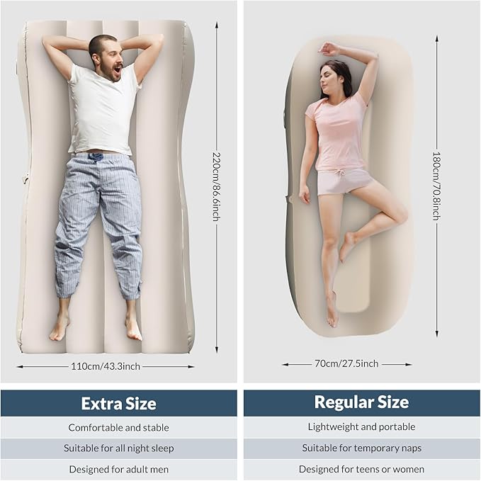 Bestrip Inflatable Couch with Built in Pump - Upgraded Extra Size Air Lounger Sofa, Portable Blow up Mattress Bed with Storage Bag, Inflatable Bed for Home, Camping & Guests