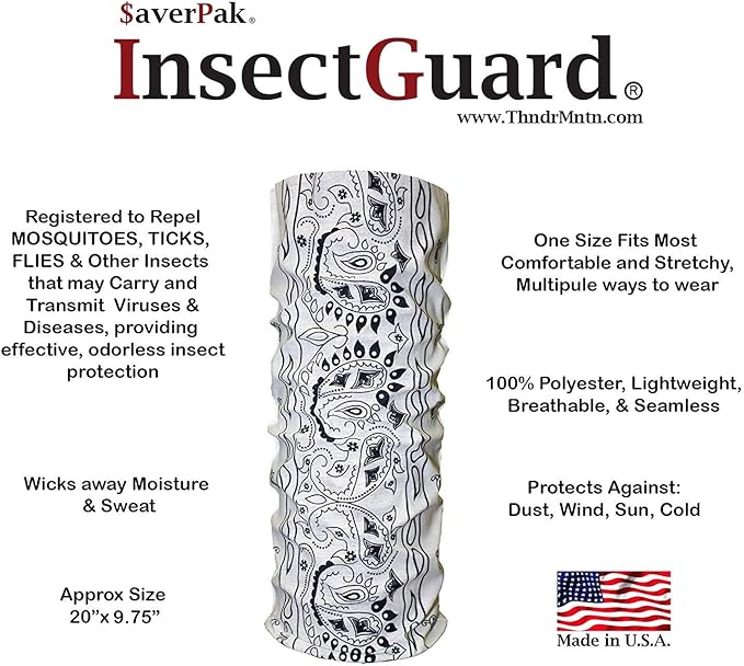 $averPak Pets - InsectGuard Permethrin Treated Mosquitoes, Flies, Ticks & More Insect Repellent Tube Dog Bandanna (Green)