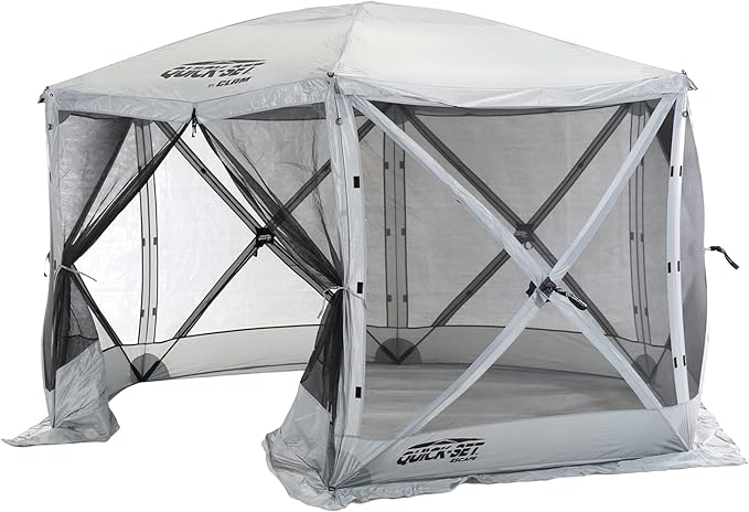CLAM Pop Up Screen Tent, Outdoor Camping Gazebo Canopy, Escape, 11.5', Gray