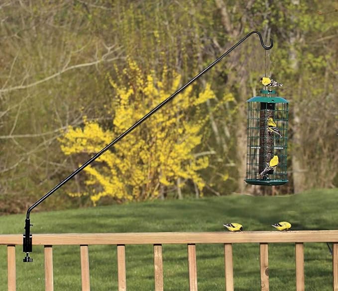 Ashman Deck Hook (1 Pack, 49-Inch Deck Hook), Double Forged Solid Metal Single Piece Rod, Ideal for Bird Feeders, Plant Hangers, Coconut Shell Hanging Baskets, and Lanterns.