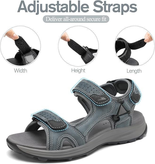 FLARUT Men's Sport Sandals Outdoor Hiking Sandal Open Toe Walking Sandals for Summer Beach Water Shoes