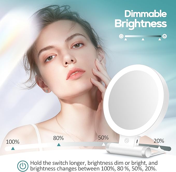 B Beauty Planet Magnifying Mirror with Light 30X, Double-Sided 1X/ 30X Magnifying Makeup Mirror with Tweezer, 2000mAh 3 Colour Modes with Adjustable Brightness,Foldable Travel Mirror(9" L x 7" W)