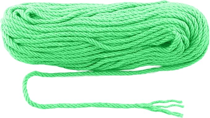6mm x 200 Feet Light Green Jute Rope, Twine for Gardening Tomato Climbing Plant Tie Floristry Crafts Gift Wrapping Packing Decor